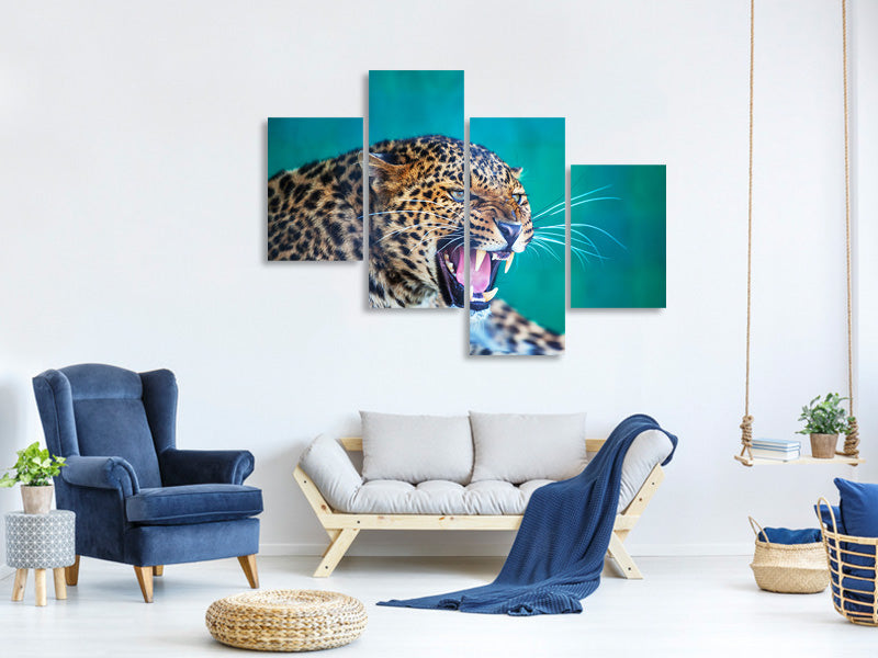 modern-4-piece-canvas-print-attention-leopard