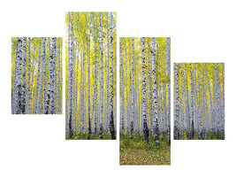 modern-4-piece-canvas-print-autumnal-birch-forest