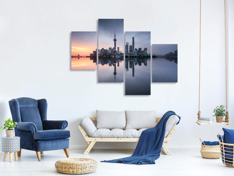 modern-4-piece-canvas-print-good-morning-shanghai