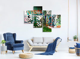 modern-4-piece-canvas-print-graffiti-in-the-backyard