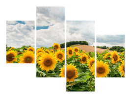 modern-4-piece-canvas-print-landscape-with-sunflowers