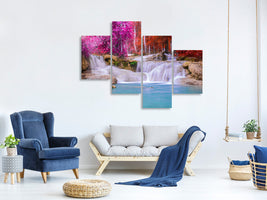 modern-4-piece-canvas-print-paradisiacal-waterfall