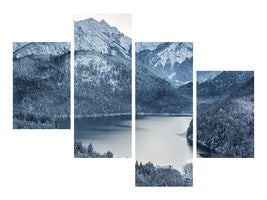 modern-4-piece-canvas-print-photo-wallaper-mountains-in-monochrome