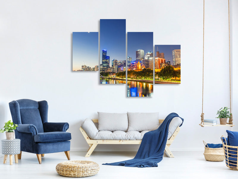 modern-4-piece-canvas-print-skyline-sydney-at-dusk