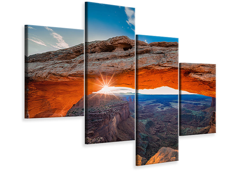 modern-4-piece-canvas-print-sunrise-at-mesa-arch