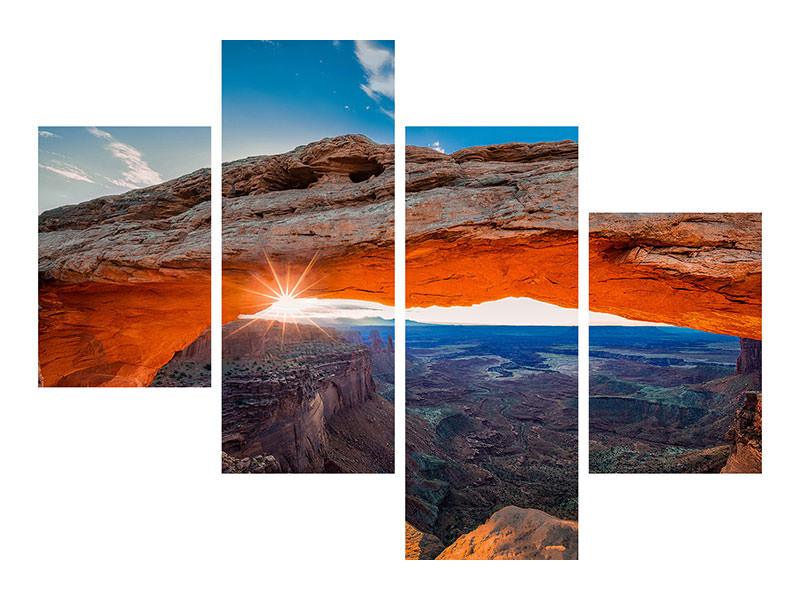 modern-4-piece-canvas-print-sunrise-at-mesa-arch
