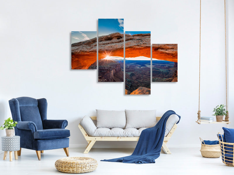 modern-4-piece-canvas-print-sunrise-at-mesa-arch