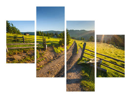 modern-4-piece-canvas-print-sunrise-at-mountain