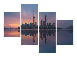 modern-4-piece-canvas-print-sunrising-shnaghai