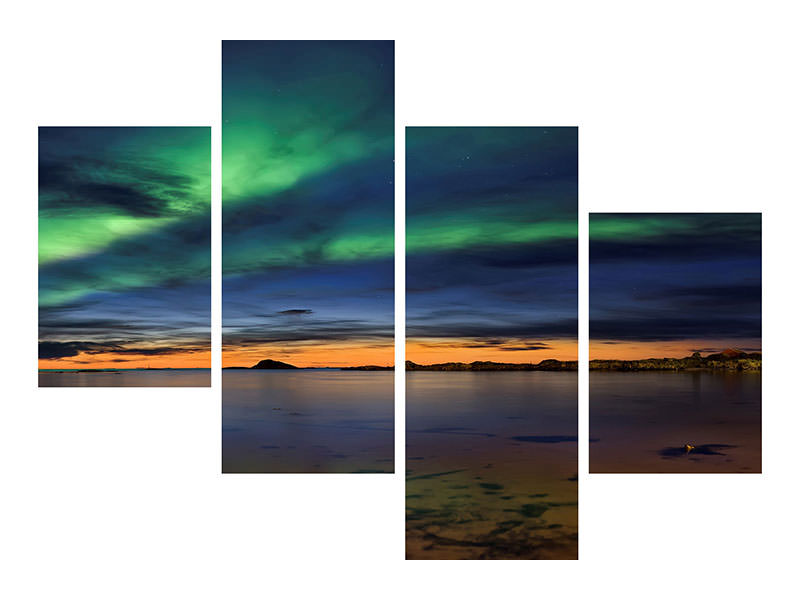 modern-4-piece-canvas-print-sunset-at-andenes