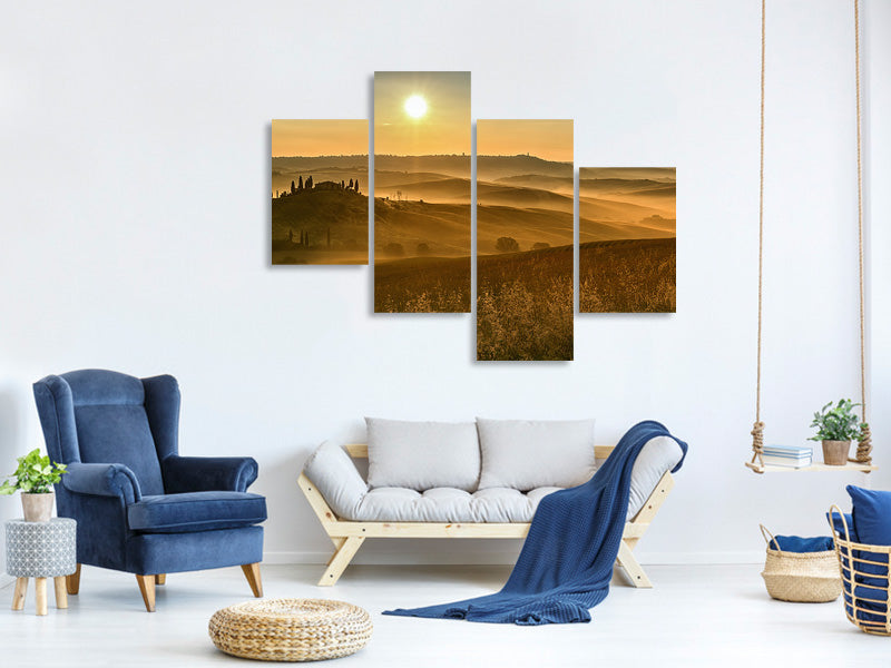 modern-4-piece-canvas-print-sunset-in-the-rocks