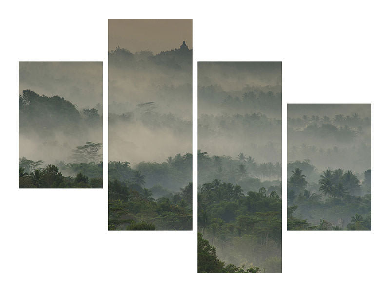 modern-4-piece-canvas-print-temple-in-the-mist