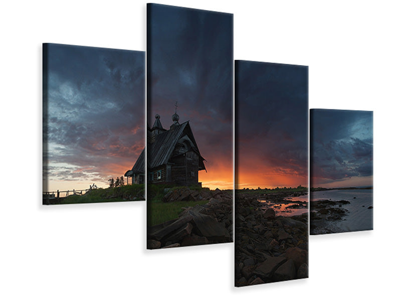 modern-4-piece-canvas-print-the-old-church-on-the-coast-of-white-sea