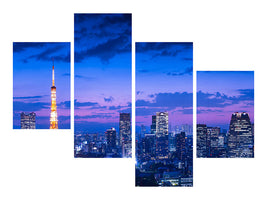 modern-4-piece-canvas-print-tokyo-night-view