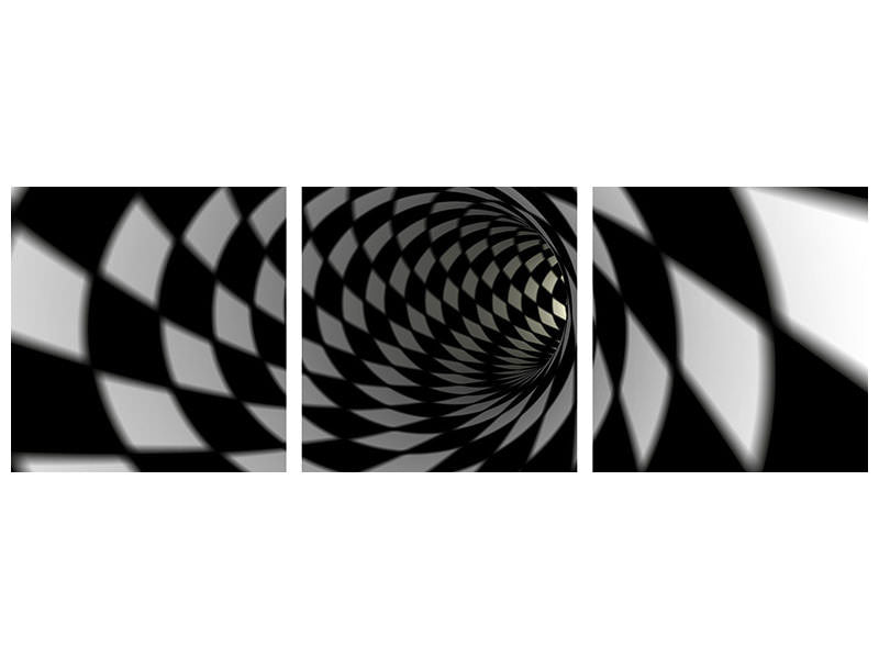 panoramic-3-piece-canvas-print-abstract-tunnel-black-white