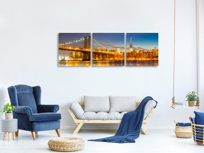 panoramic-3-piece-canvas-print-skyline-ny-williamsburg-bridge