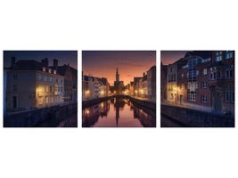 panoramic-3-piece-canvas-print-sunset-in-brugge