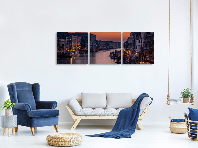 panoramic-3-piece-canvas-print-venice-grand-canal-at-sunset