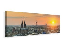 panoramic-canvas-print-skyline-cologne-at-sunset