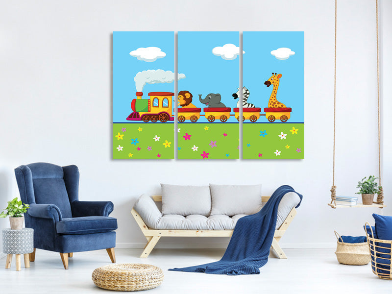 3-piece-canvas-print-animal-train