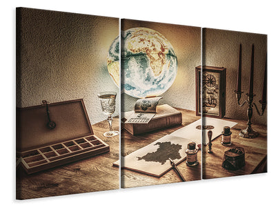 3-piece-canvas-print-antique-desk