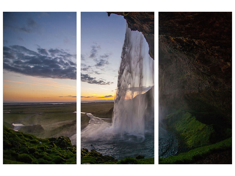 3-piece-canvas-print-evening-mood-at-the-waterfall