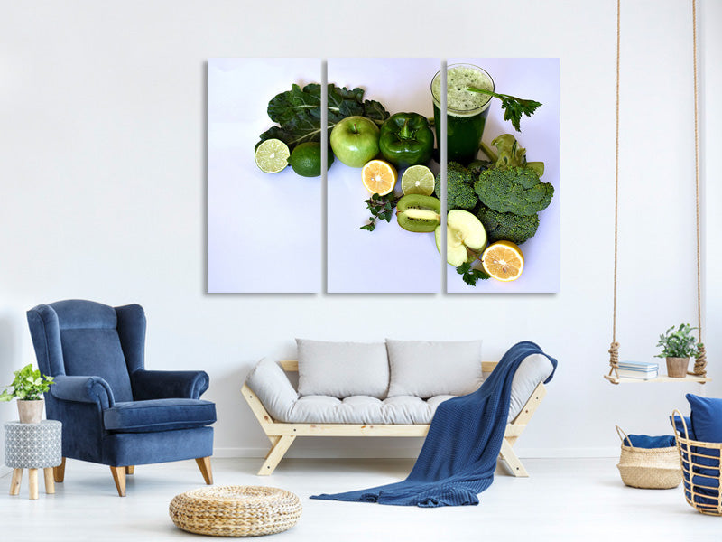 3-piece-canvas-print-green-smoothie