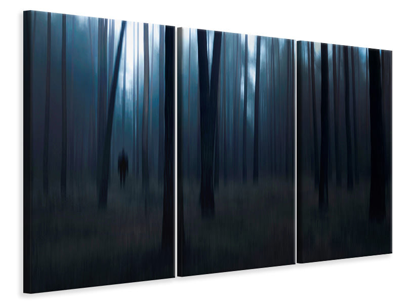 3-piece-canvas-print-man-in-the-forest