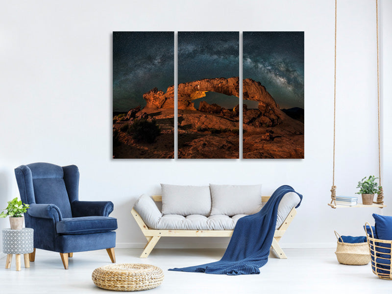 3-piece-canvas-print-milky-way-over-the-sunset-arch