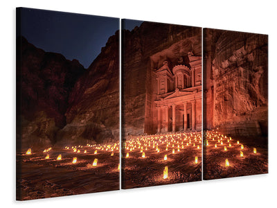 3-piece-canvas-print-petra-by-night-ii