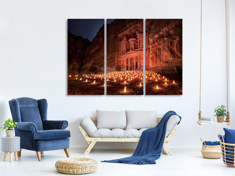 3-piece-canvas-print-petra-by-night-ii