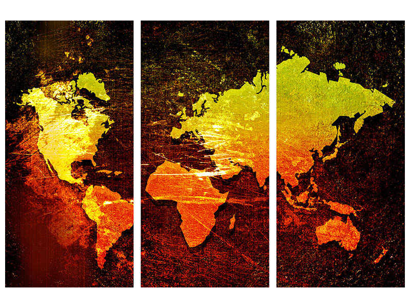 3-piece-canvas-print-retro-world-map