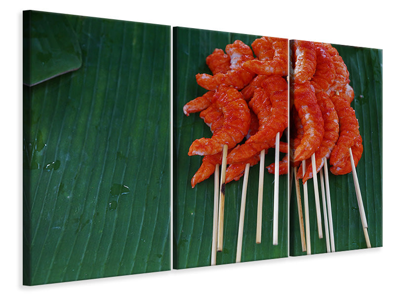 3-piece-canvas-print-shrimp-kebab