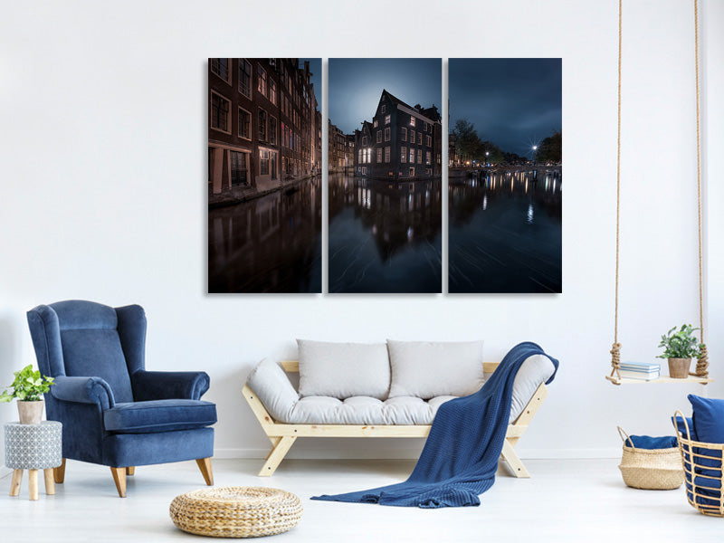 3-piece-canvas-print-the-house-under-the-moonlight