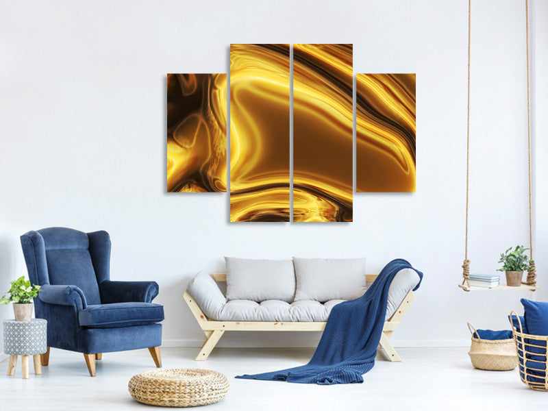 4-piece-canvas-print-abstract-liquid-gold