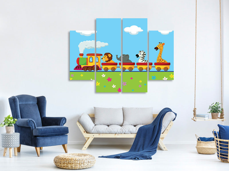 4-piece-canvas-print-animal-train