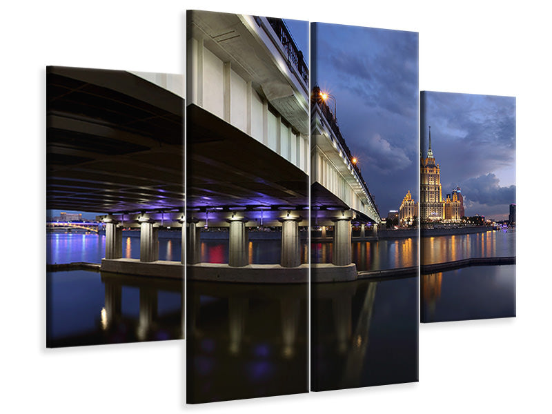 4-piece-canvas-print-bridge-at-night