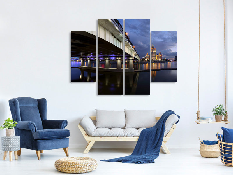 4-piece-canvas-print-bridge-at-night