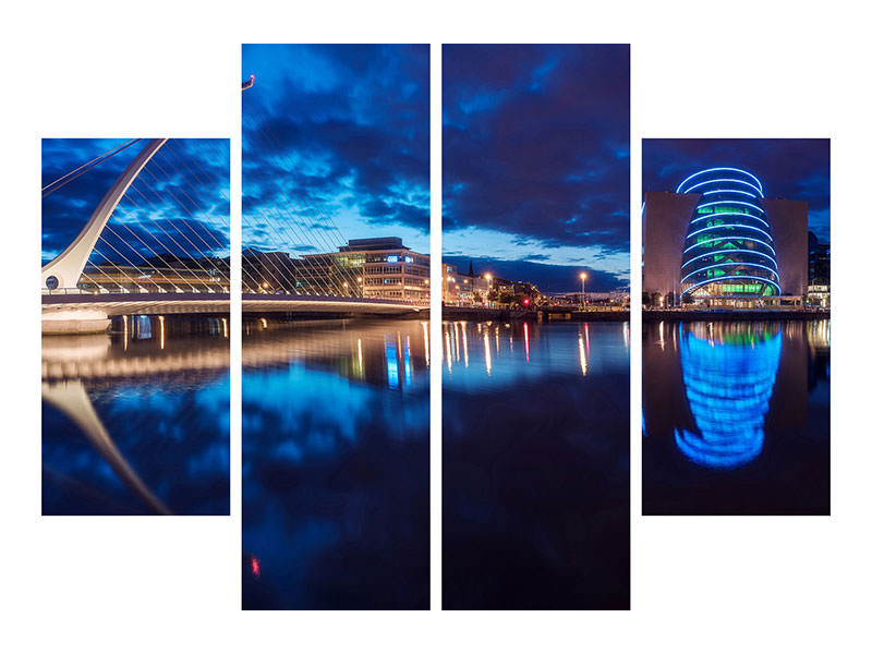 4-piece-canvas-print-dublin-samuel-beckett-bridge