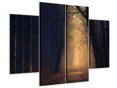 4-piece-canvas-print-evening-mood-in-the-forest