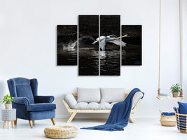 4-piece-canvas-print-flying-swan