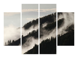 4-piece-canvas-print-fog-in-the-woods