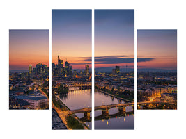 4-piece-canvas-print-frankfurt-skyline-at-sunset