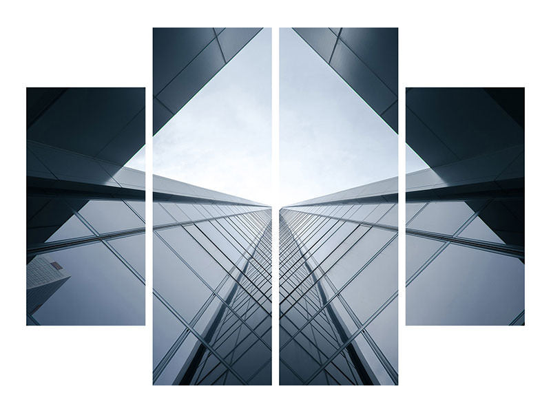 4-piece-canvas-print-glass-architecture