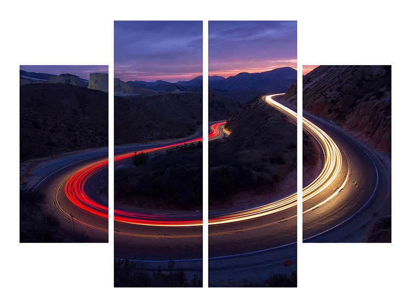 4-piece-canvas-print-headlights-and-brake-lights