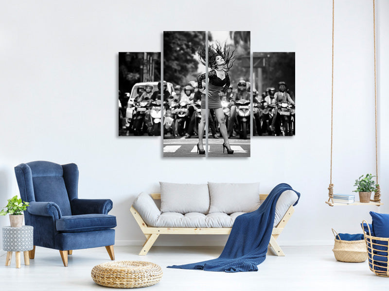 4-piece-canvas-print-ignore-it-enjoy-poses-on-the-streets