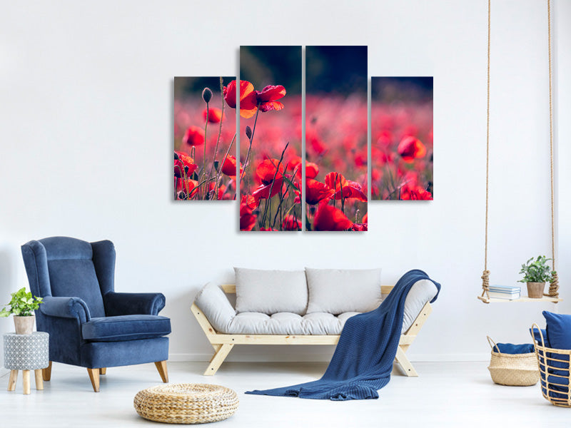 4-piece-canvas-print-in-the-poppy-field