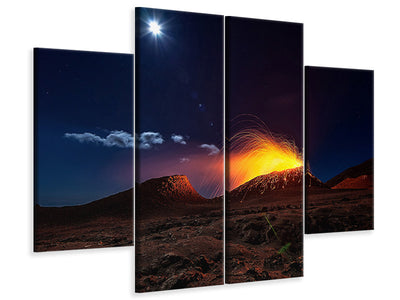 4-piece-canvas-print-lava-flow-with-the-moon