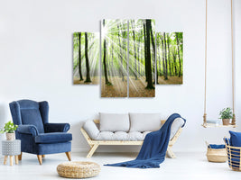 4-piece-canvas-print-magic-light-in-the-trees