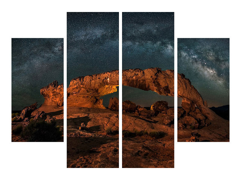 4-piece-canvas-print-milky-way-over-the-sunset-arch